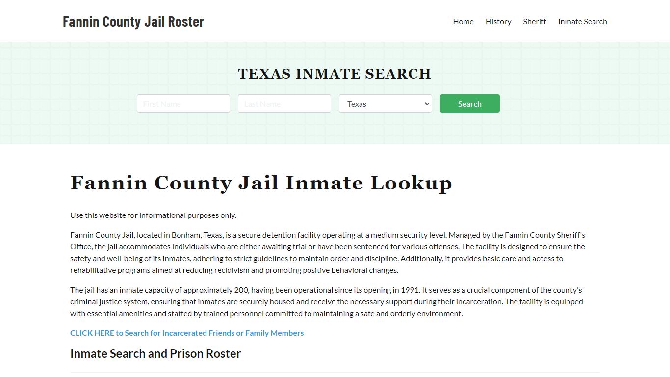 Fannin County Jail Roster Lookup, TX, Inmate Search