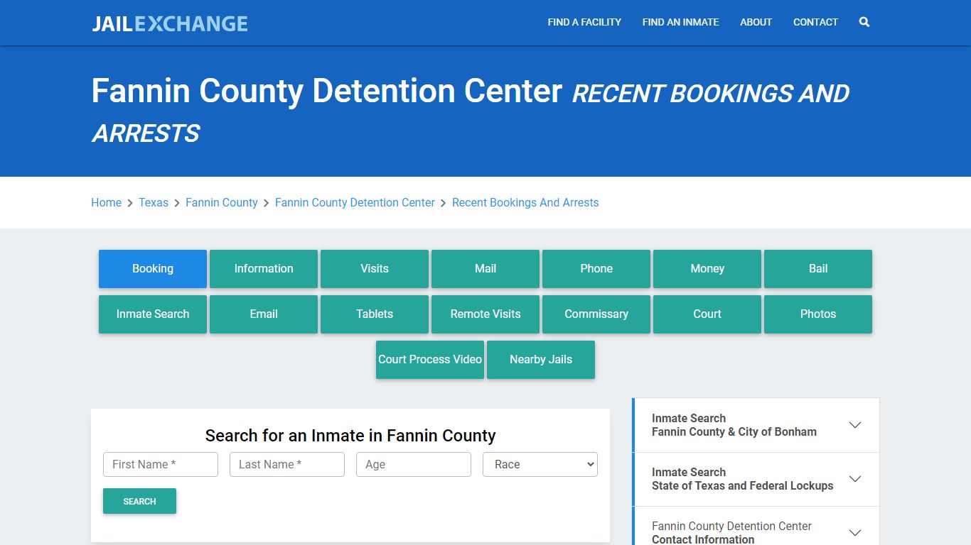 Fannin County Detention Center Recent Bookings And Arrests - Jail Exchange