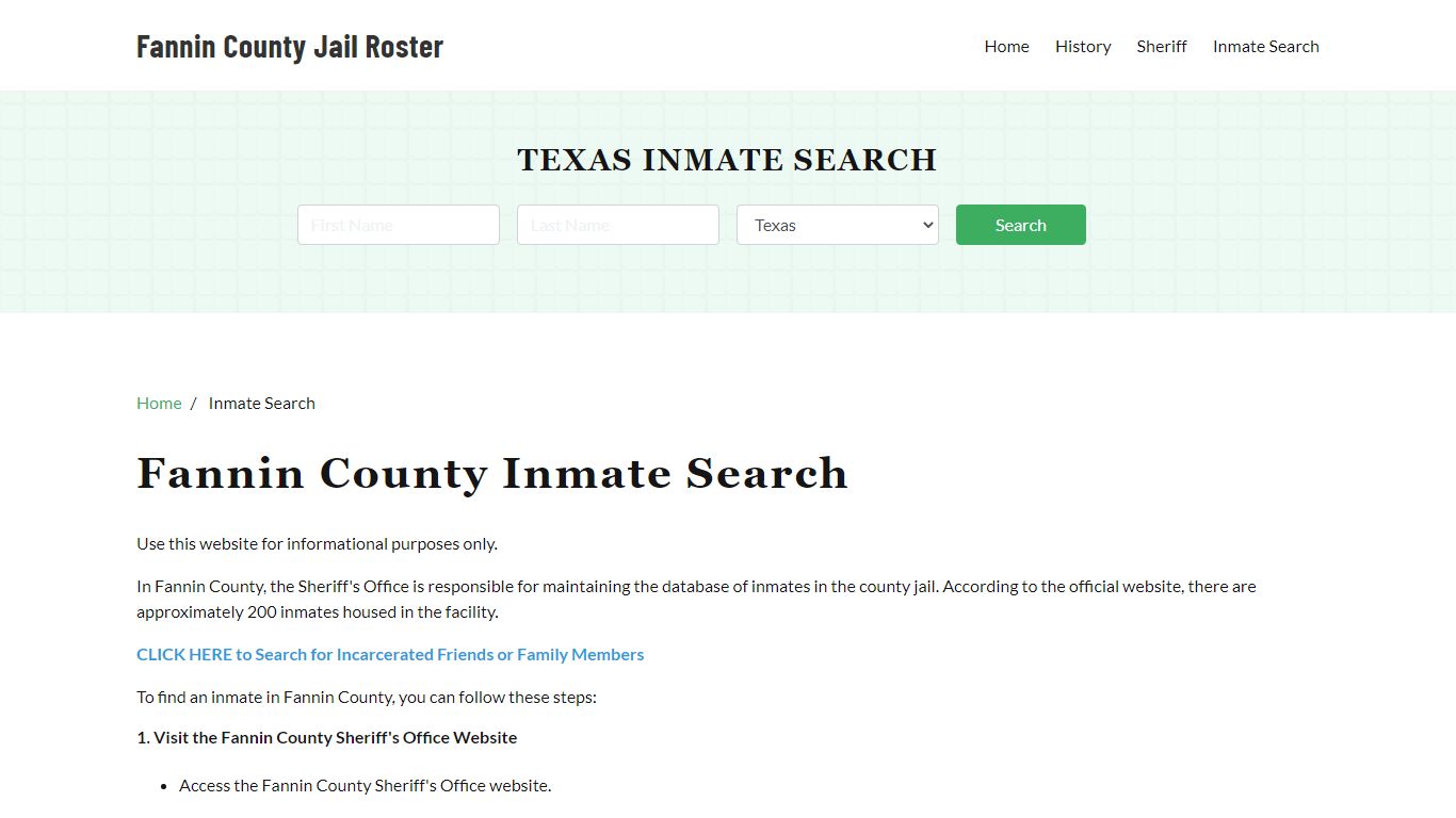 Fannin County, TX Detainee Lookup